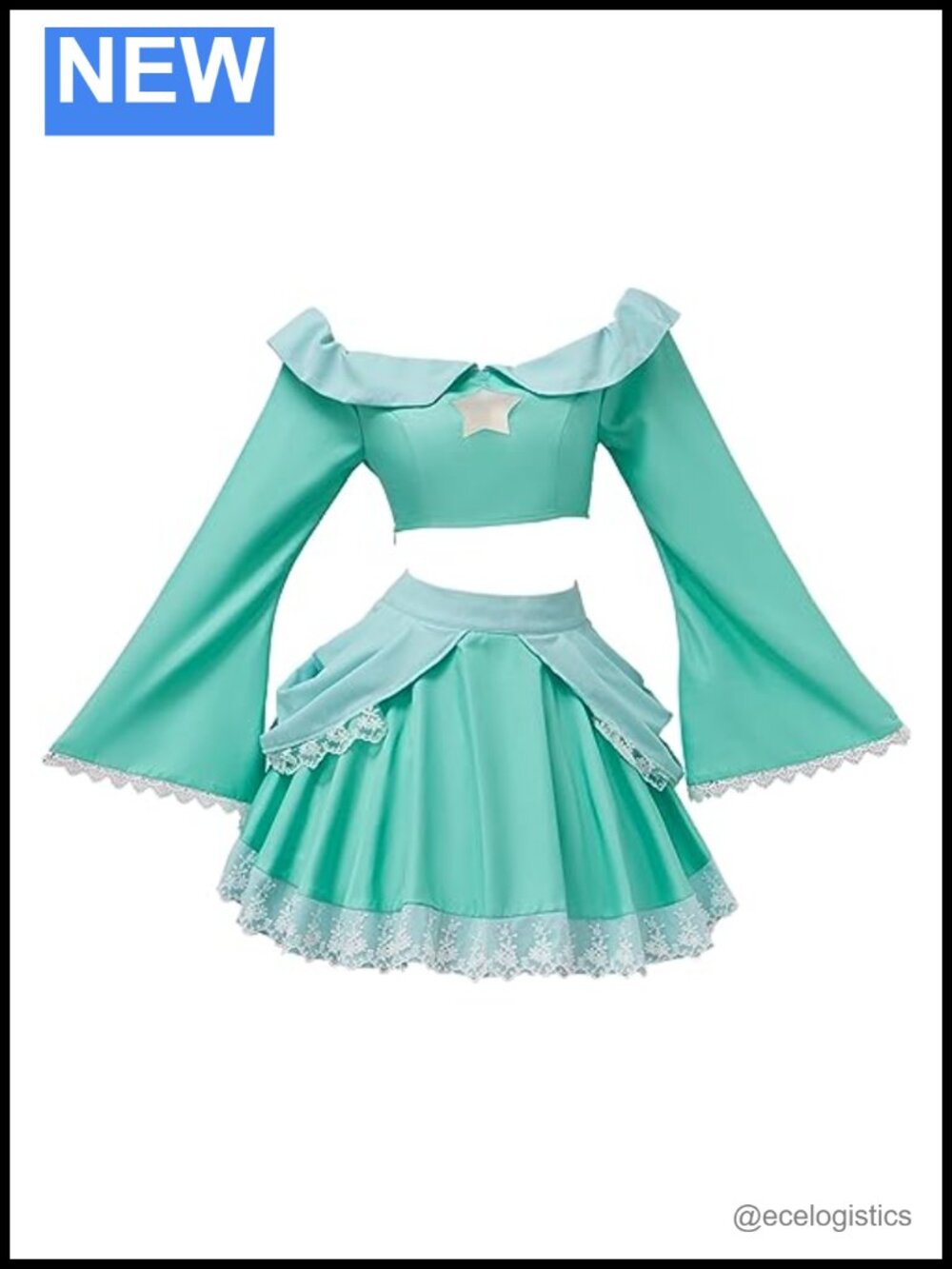 Princess Cosplay Costume Dress Top Skirt Set Adult Sexy Blue